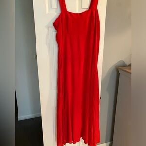 Vince Camuto Women’s Smocked Back Challis Tiered Sleeveless Maxi Dress XL Red